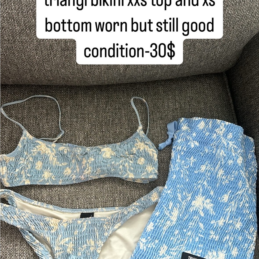 Triangl Blue and White Floral Bikini